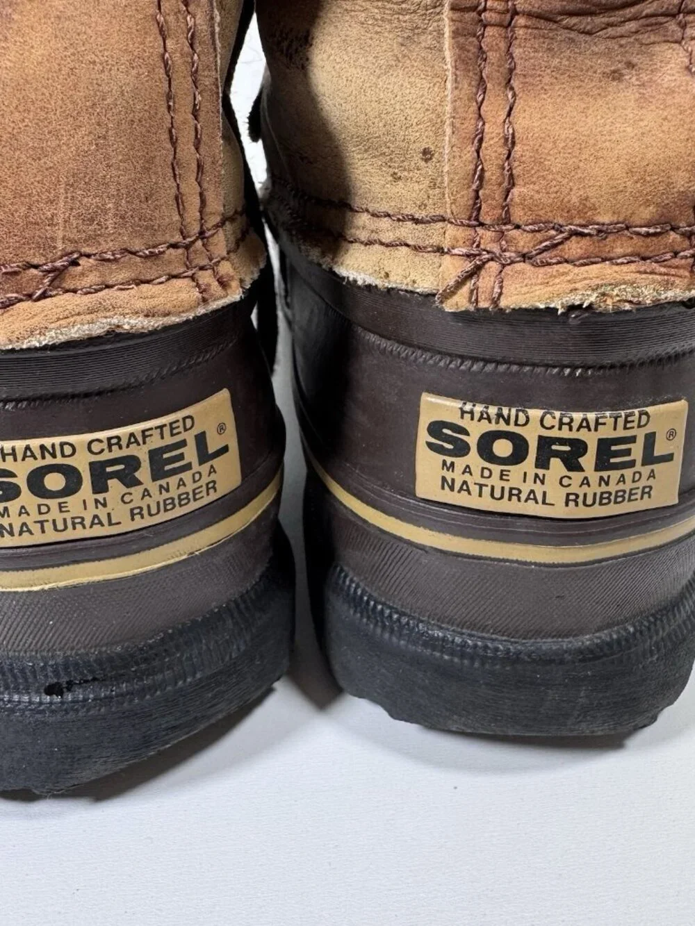 Vintage Sorel Alpine Hand Crafted Snow Boots Canada Made 8 Tan Caribou Leather